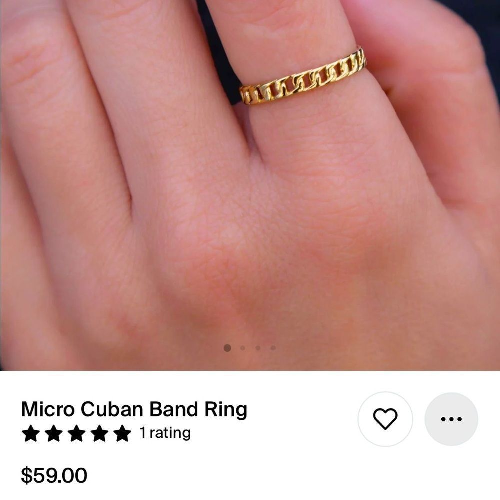 NEW🌟👑GLD Micro Cuban Band Ring - size 8